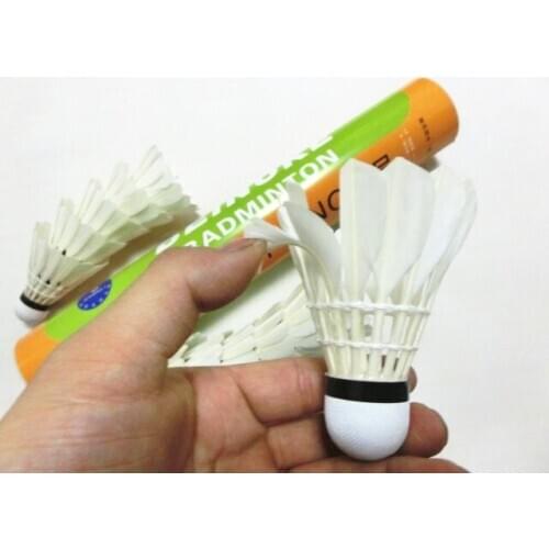 Top Training shuttlecock Extremely Durable Badminton Shuttlecocks 3tubes/lot Goose Feather Birdie Speed 74-79 Available L167OLB