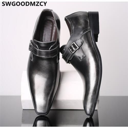 Oxford Monk Strap Shoes Evening Dress Luxury Men Party Shoes Leather Suit Shoes Men Zapatos De Hombre Formal Sapato Social 2020