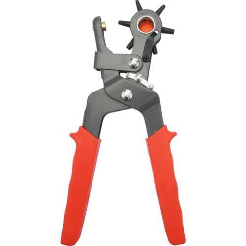 6 Sizes Revolving Round Hole Punch Rotary Leather Plier Puncher Maker Tool for DIY Waist Belt Bracelet Watch Band