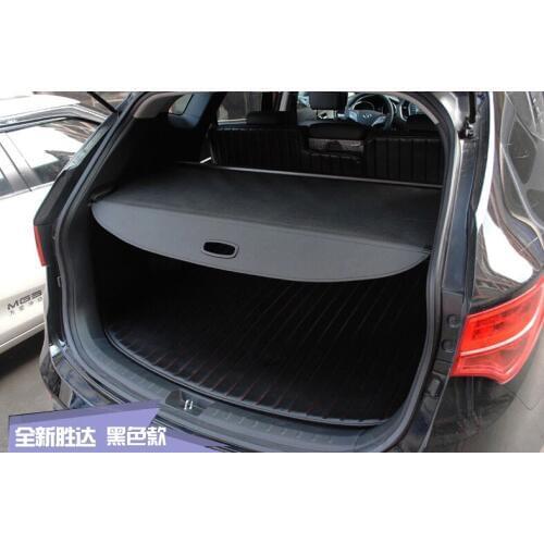 High Quality For HYUNDAI Santa Fe IX45 2013 2014 Rear Trunk Security Shield Cargo Cover Black