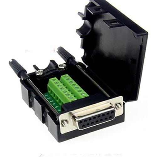 1Pcs D-SUB DB15 VGA Female 2 Rows 15Pins Plug To Terminal Breakout Board Connectors