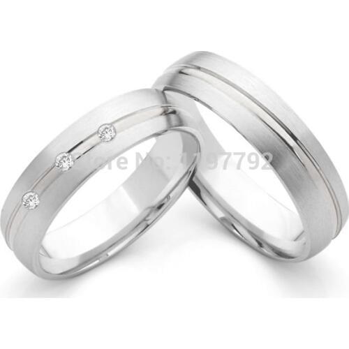 2016 custom tailor mens and womens titanium steel jewelry couple rings wedding band sets