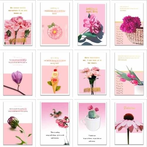 5d Diy Diamond Painting Pink Flower Letters Full Square Inlaid Diamond Embroidery Diamond Mosaic Cross Stitch Home Decoration