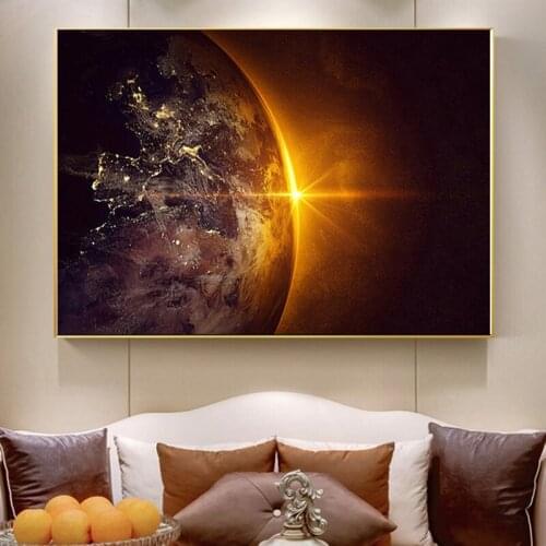 Abstract Universe Stars Planets Landscape Space Exoplanet Galaxy Canvas Painting Posters and Prints Wall Art Picture Home Decor