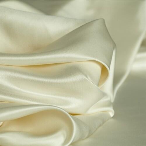 Yarn-dyed solid pearl white heavy pure silk satin fabric,30 momme,sewing for shirt,blouse,skirt,dress,suits,craft by the yard