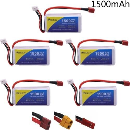 11.1V 3S high capacity lipo battery 11.1V 1500mAh 40C RC toy Battery T/XT60/JSTPlug For RC Car Airplane Helicopter toy accessory