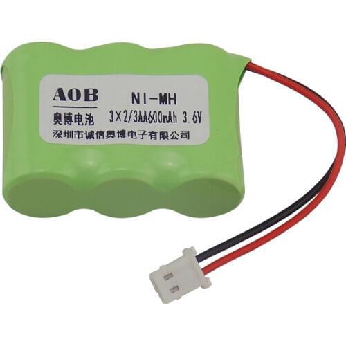 Free shipping 2/3AA 600mAh 3.6V NiMH rechargeable battery pack cordless phone battery