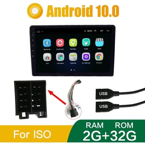 10 INCH 2GB RAM 32GB ROM Android 10.0 Car radio Multimedia Video Player Universal auto Stereo Bluetooth Steering Wheel control