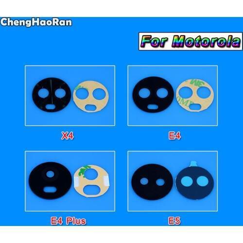 ChengHaoRan For Motorola Moto X4 E4 Plus E5 Z Z2 Play Z2 Force Back Rear Camera Glass Lens Cover+Adhesive Sticker