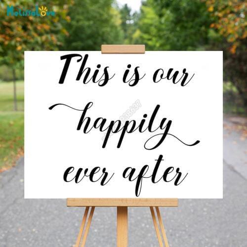 This Is Our Happily Ever After Wedding Decal Wedding Board Reception Sign Sticker Removable Vinyl Wall Stickers B543