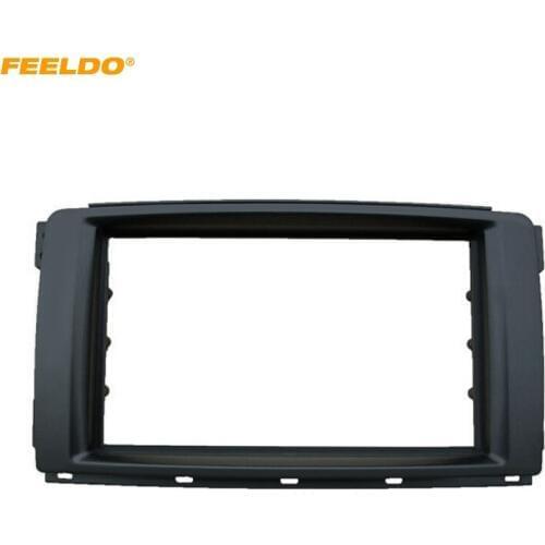 FEELDO 2Din Car Stereo Radio Panel Fascia Stereo Frame Trim For Mercedes BENZ Smart 2010 Dash Refitting Kit #FD5113