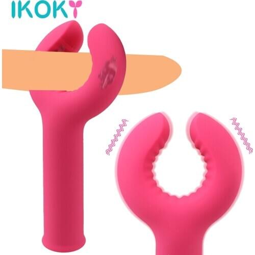 IKOKY Y-Shape G-Spot Vibrator Penis Clitoris Nipple Massage 10 Frequency Delay Ejaculation Sex Toys for Man Woman Masturbation