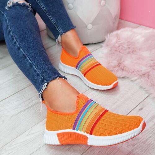 Fashion Knitted Mesh Vulcanized Shoes Women Sneakers Leisure Slip On Shoes Summer Ladies Sandals Trainers Zapatillas Mujer