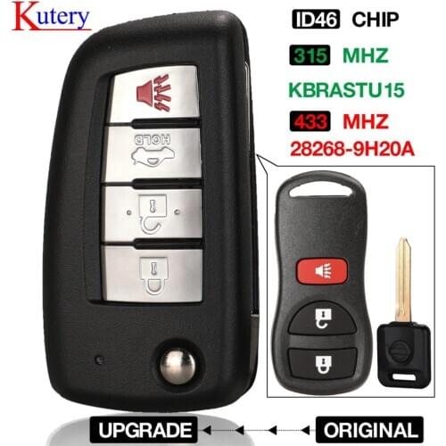 Kutery 3 buttons Modified Flip Remote Car key New style 433/315Mhz For Nissan Qashqai Sunny Sylphy Tiida X-Trail March Sentra