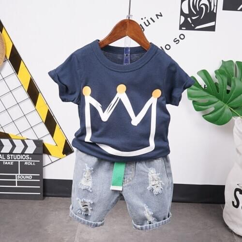 2020 summer Boy causal t-shirt + shorts two-piece flower boys clothing baby boy sets childrens set kids ports suits 73