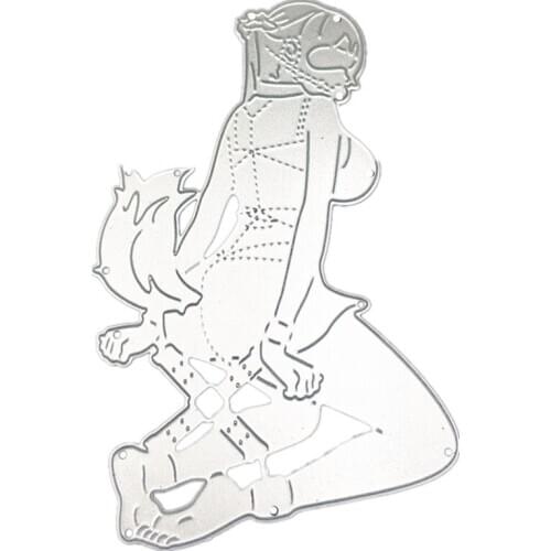 Metal Fox girl paper die cutting dies for Scrapbooking/DIY Easter wedding Halloween Easter card