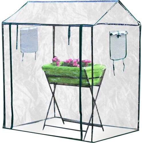 Mini Garden Greenhouse With Shelves Flower Plant House Outdoor Gardening Waterproof Rainproof Cover Warm Shed With Stand Cover