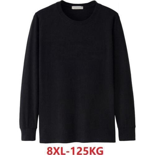 Mens Shirt Long Sleeve Winter Fall Large Size Large Size 5XL 6XL Casual T-Shirt Cotton 7XL 8XL Home T-Shirt Green Blue Black