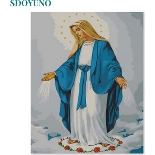 SDOYUNO Paint By Numbers Figure DIY 40x50cm Oil Painting By Numbers On Canvas Religion Frameless Digital Hand Painting Wall Art