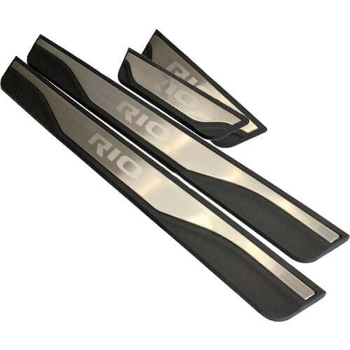 For KIA RIO 3 4 x-line Accessories Stainless Steel Door Sill Scuff Plate Guard Door Sills Protector 2011 2015 2016 2017 Sticker
