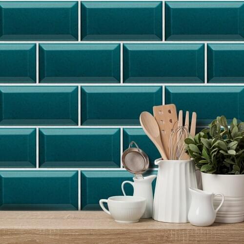 Like Real Tile Terrazzo Wallpaper Retro Oil-proof Waterproof Tile Sticker For Kitchen Bathroom Ground Wall House Decoration 9pcs