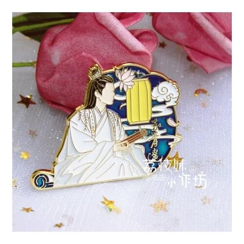 The Untamed Xiao Zhan Metal Badge Anime Button Brooch Pins Collection Fashion Medal Pendant Souvenir Toy Cosplay Gift 5.5cm
