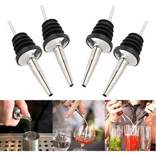 New 1 Pcs Stainless Steel Bottle Caps Liquor Spirit Pourer Dispenser Free Flow Wine Bottle Pour Spout Stopper Barware