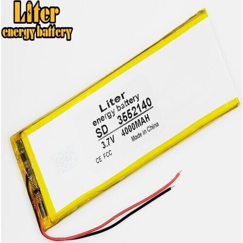 New 3.7 V lithium polymer battery rechargeable battery 3552140 pl 4000 mah tablets