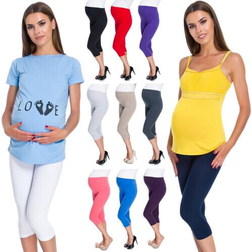 Newest Arrival Female Cropped Trousers Solid Color High Waist Casual Pants For Pregnant Women