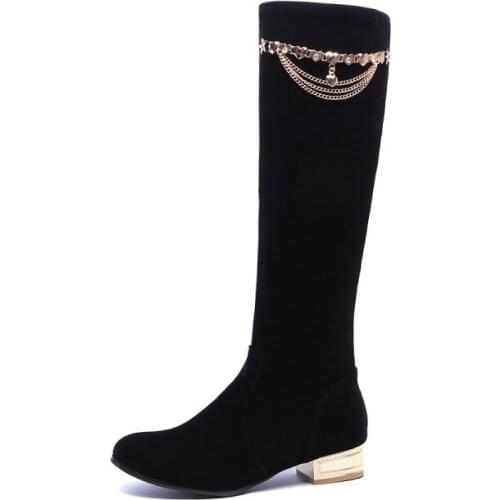 In the fall and winter of 2017 the new foreign trade warm low with 40-44 square with round head high boots. 1117