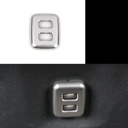 Lsrtw2017 Stainless Steel Car Rear Armrest USB Connector Slot Frame for Chevrolet Orlando Onix 2018 2019 2020 Accessories Parts