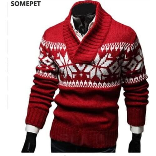 Christmas Sweater Men Autumn Jersey Navidad Hombre Jacquard Male Sweater Slim Knitted Men Sweaters Men Pullovers