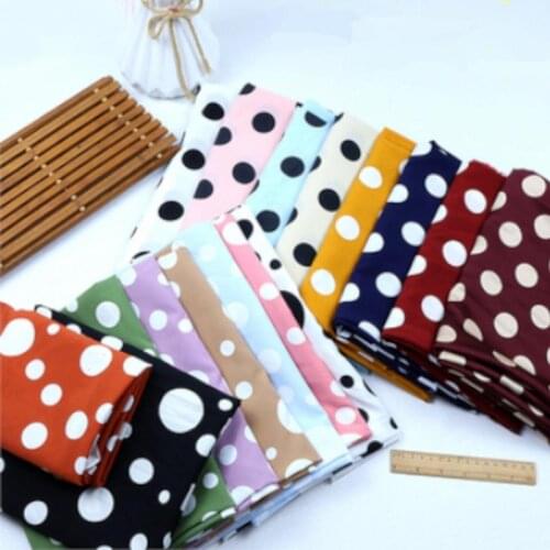150cm Width 4-Way-Stretch Chiffon Fabric Polka Dots Printed for Dress,Shirt,DIY Black White Red Burgundy Green Blue by the meter