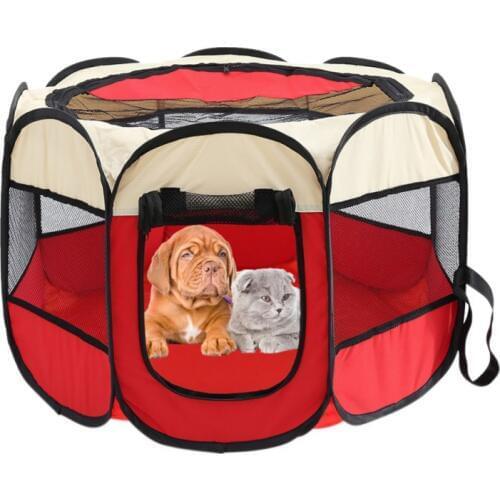 Folding Octagonal Pet Tent Dog House Bed Cage Cat Tent Kennel Fence for Large Dogs Outdoor Supplies