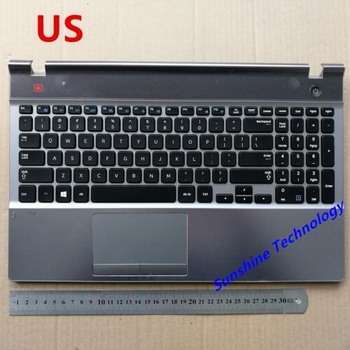US/UK/Russian/Turkey/LATIN/Canada new laptop keyboard with touchpad palmrest for Samsung NP550P5C 550P5C BA75-03738D sliver