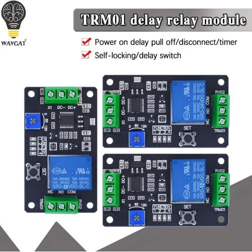 TRM01 Delay Timer Relay Multi-functional Delay Time Relay Self-locking Relay Delay Trigger Delay Relay DC 5V/12V/24V(Optional)