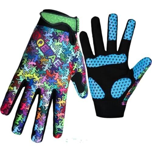 Print Cycling Gloves Touch Screen GEL PAD Bike Sport Shockproof Gloves For Man Woman MTB Road Bicycle Full Finger Phone Glove