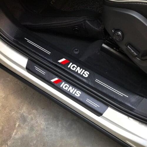 Car Door Sill Protector Plate Vinyl Stickers For Suzuki Ignis Auto Threshold Protector Decals Car Tuning Styling Accessories
