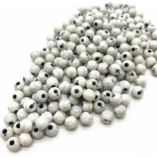 100pcs 6mm Round Stripe Loose Beads DIY Jewelry Making Necklace Bracelet Earring Accessories#WQ05