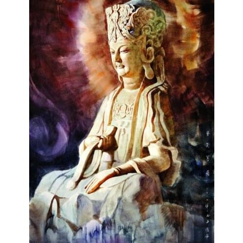 30" LARGE # Special offer # wholesale Buddha oil painting # Effective protection Bodhisattvas TOP ART PRINT on canvas