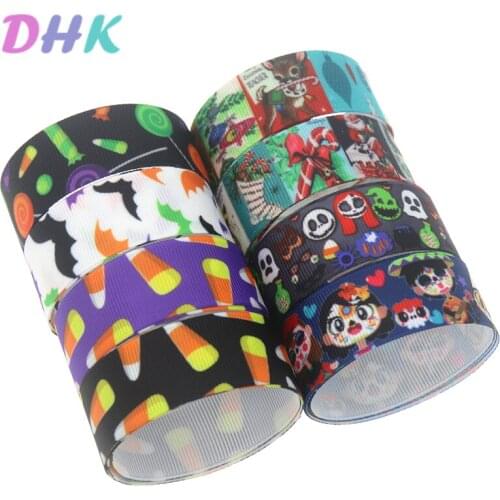 DHK 10yards christmas halloween Printed Grosgrain Ribbon Accessory Hairbow Headwear Decoration DIY Wholesale OEM B1937