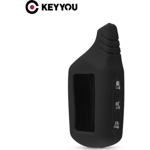 KEYYOU Key Rings Keychain For Starline B9 B6 A91 A61 Silicone Key Case For Starline B91 Car Alarm Controller LCD Transmitter