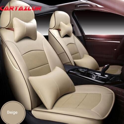 CARTAILOR Front & Rear Auto Seat Cover Sets for Land Rover Range Rover Car Seat Covers Leather Cars Seats Protector Side Airbags