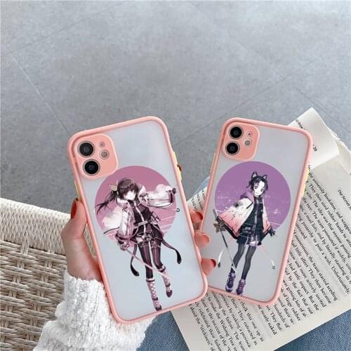 Kamado Nezuko Kimetsu Phone Case For iPhone 12 11 Mini Pro XR XS Max 7 8 Plus X Matte transparent Pink Back Cover