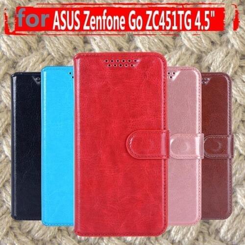 Luxury Phone Capa Case For Asus Zenfone Go ZC451TG Z00SD 4.5 Inch Flip Cover Wallet PU Leather Bags Skin Coque For ASUS ZC451TG