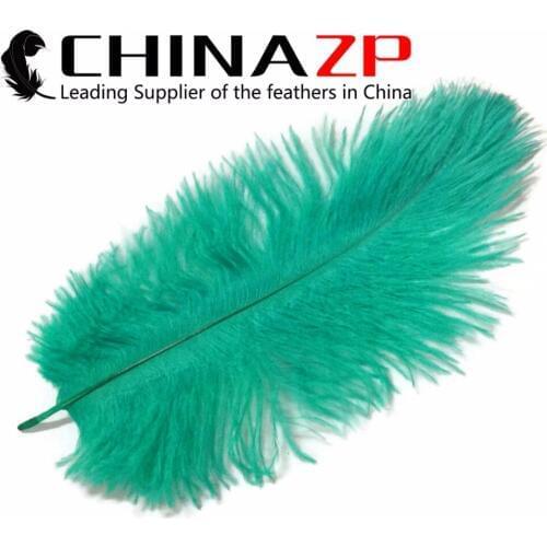 CHINAZP Factory 100pcs/lot 40~45cm(16~18inch) Length Fashionable Dyed Aqua Green Ostrich Feather