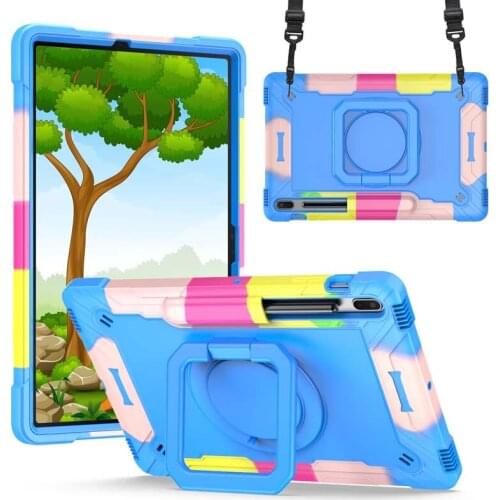 Kids Shockproof Cover For Samsung Galaxy Tab S7 FE 12.4 M-T730 T735 SM-T736B T736N Portable Handle Holder Casing with Strap