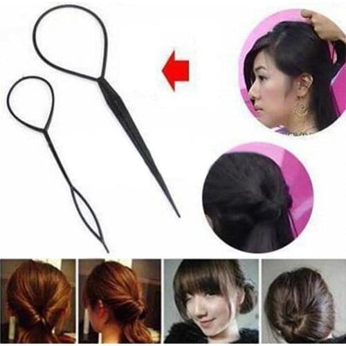 2Pcs Women Girl Topsy Tail Hair Braided Tool Ponytail Maker Easy Styling Tool
