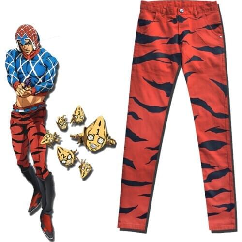 Cool JOJO 5 JOJO Bizarre Adventure Cosplay Costume Guido-Mista Golden Wind Anime Casual Trousers Pants High Quality Gift