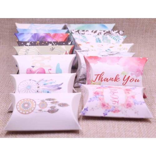 10pcs 2019 New DIY Candy Box Gift Catch Dream Design Birthday Paper Box Pillow Products Cardboard Jewelry Packing Hand Make Box